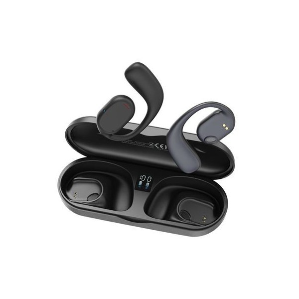 AURICULARES TWS X25 | PANTALLA DIGITAL + CONDUCCIÓN DE AIRE | NEGROS XO