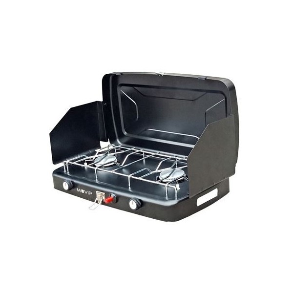 COCINA DE GAS 2 FUEGOS + PROTECTORES CONTRA VIENTO MUVIP