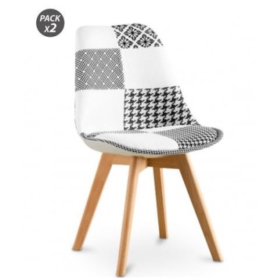 PACK 2 SILLAS DESIGN D400 TELA PATCHWORK MUVIP