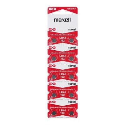 PACK 10 PILAS BOTON LR41/192 1.5V MAXELL