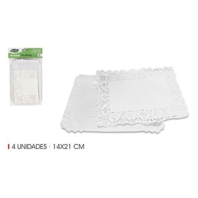 SET 4 BANDEJAS RECTANGULARES CON BLONDA 14X21CM ALGON