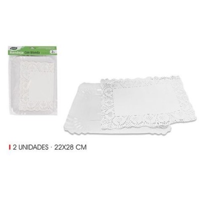 SET 2 BANDEJAS RECTANGULARES CON BLONDA 22X28CM ALGON