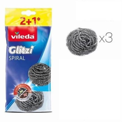 PACK 3 ESTROPAJOS ACERO INOX SPIRAL VILEDA