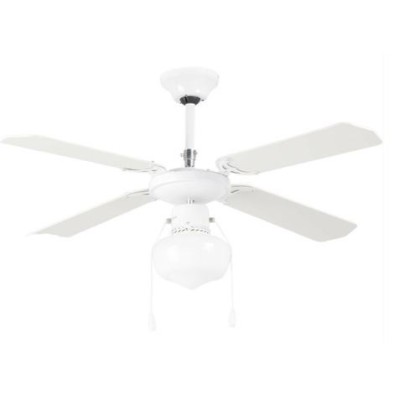 VENTILADOR DE TECHO BLANCO CON LAMPARA 4ASPAS 3VEL