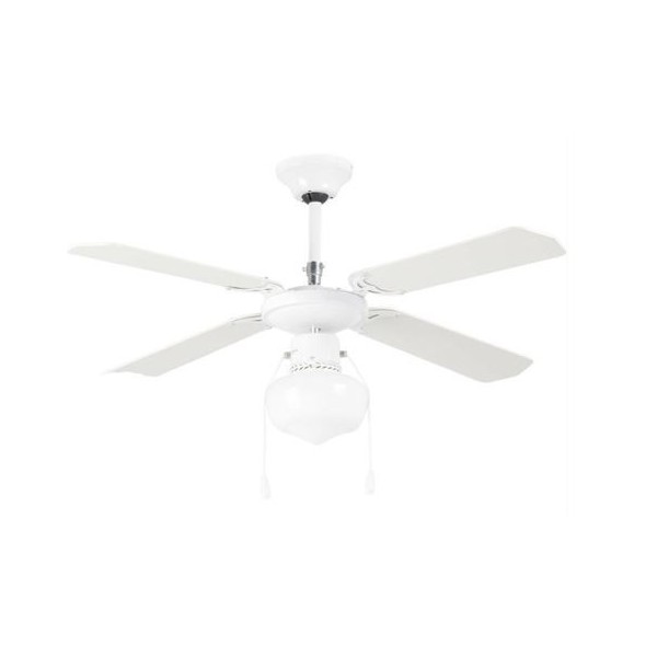 VENTILADOR DE TECHO BLANCO CON LAMPARA 4ASPAS 3VEL