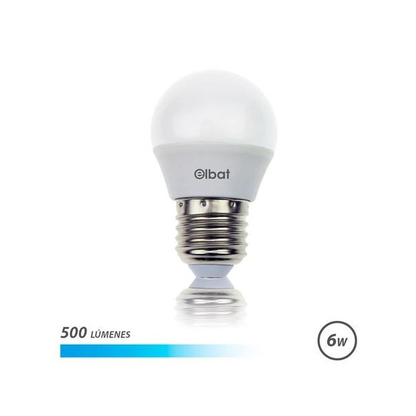 BOMBILLA LED G45 | 6W | 500LM | E27 | LUZ FRIA | ELBAT