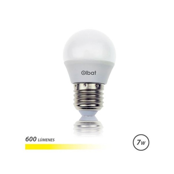 BOMBILLA LED G45 | 7W | 600LM | E27 | LUZ CALIDA | ELBAT