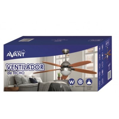 VENTILADOR DE TECHO GRIS / MADERA 132CM 60W AVANT