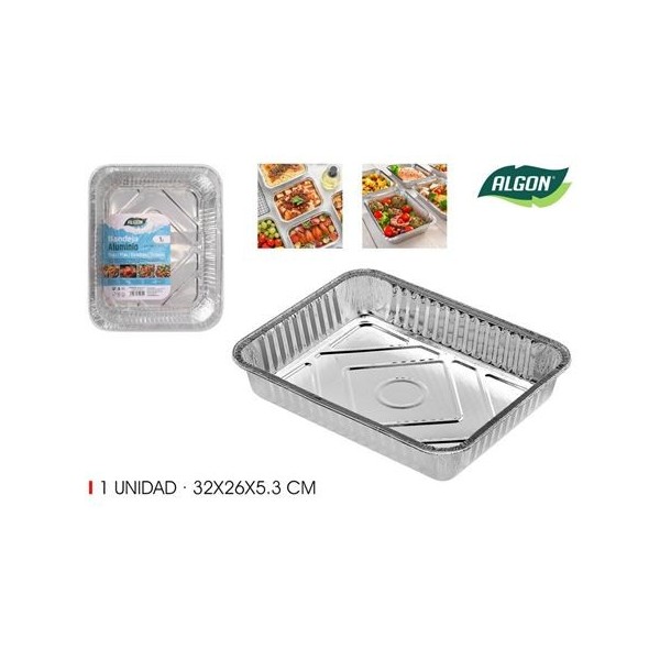 BANDEJA ALUMINIO RECTANGULAR DESECHABLE ALGON