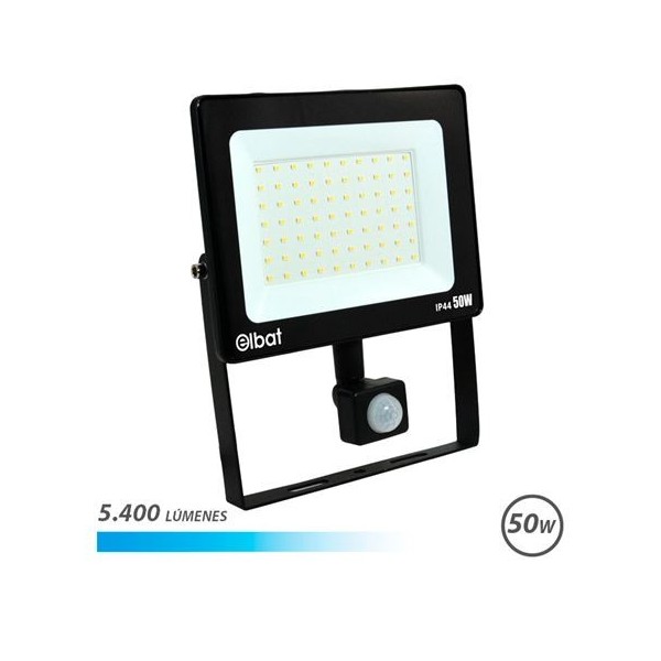 FOCO LED SERIE SLIM 50W CON SENSOR | 5400LM | 6500K ELBAT