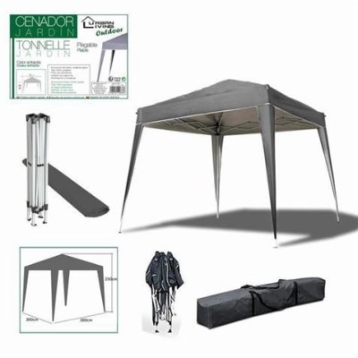 CARPA PLEGABLE 3X3 METROS GRIS ANTRACITA URBAN LIVING