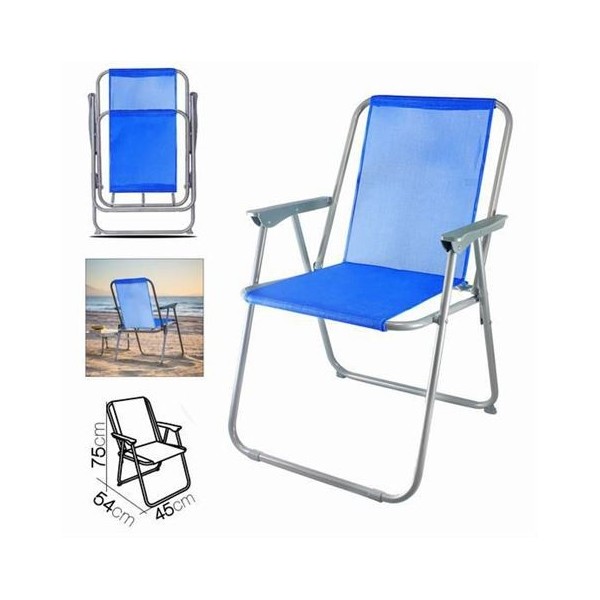 SILLA DE PLAYA PLEGABLE 54X45X75CM AZUL