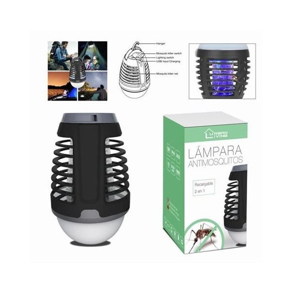 LAMPARA ANTIMOSQUITOS USB RECARGABLE URBAN LIVING