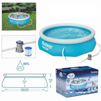 PISCINA HINCHABLE + BOMBA FILTRO 305CM DIÁMETRO X H76CM BESTWAY