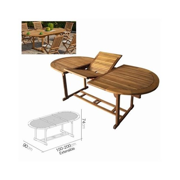 MESA JARDIN OVALADA EXTENSIBLE