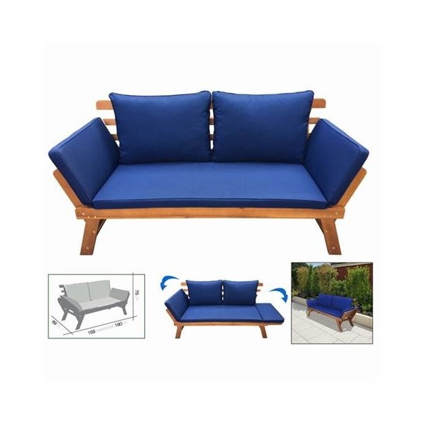 SOFA CAMA MADERA + COJINES