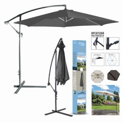 SOMBRILLA PARASOL 300CM GRIS OSCURO URBAN LIVING