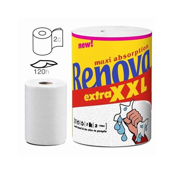 ROLLO PAPEL COCINA ABSORVENTE MAXI XXL RENOVA