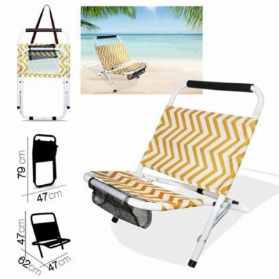 SILLA DE PLAYA ZIGZAG AMARILLA 62X47XH47CM