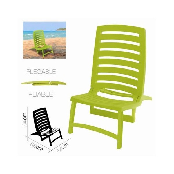 SILLA DE PLAYA PLEGABLE RIO VERDE LIMA 42X58X64CM