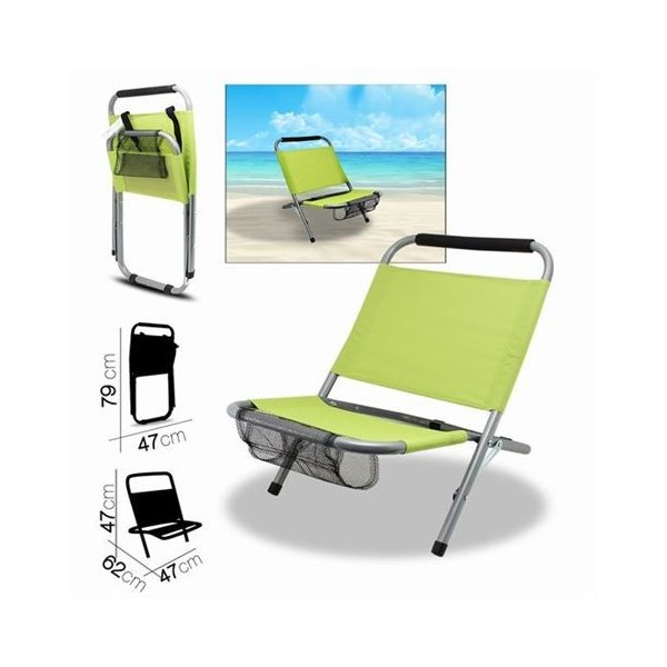 SILLA DE PLAYA VERDE ANÍS 62X47XH47CM