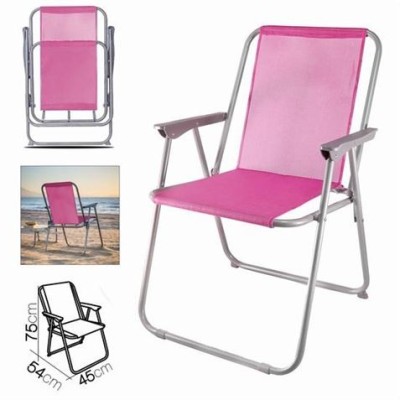 SILLA DE PLAYA PLEGABLE FUCSIA 54X45XH75CM