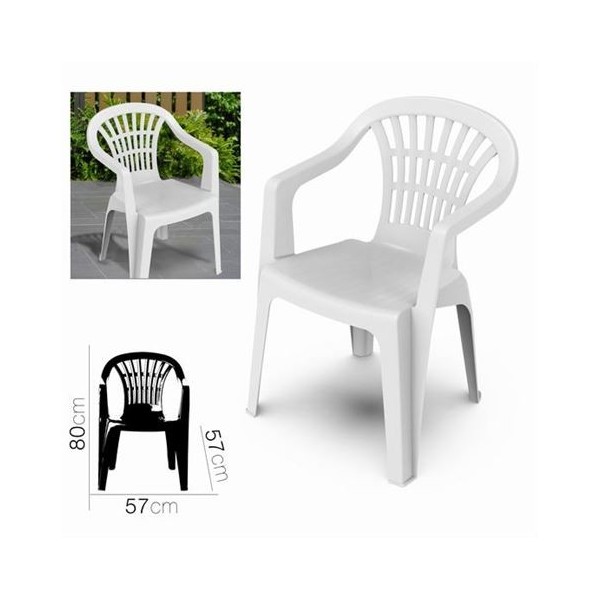 SILLA DE JARDIN LYRA BLANCA 57X57X80CM