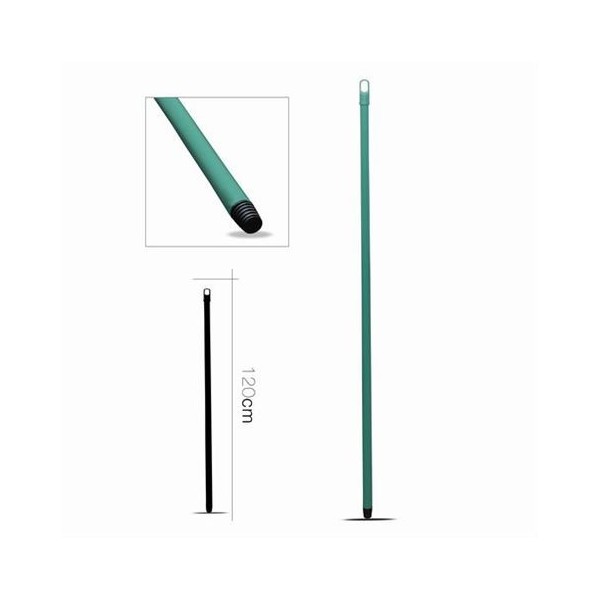 PALO METALICO PARA ESCOBA 120CM VERDE