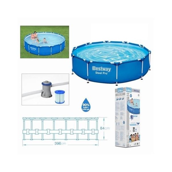 PISCINA + BOMBA FILTRO 396CM DIÁMETRO X H84CM BESTWAY