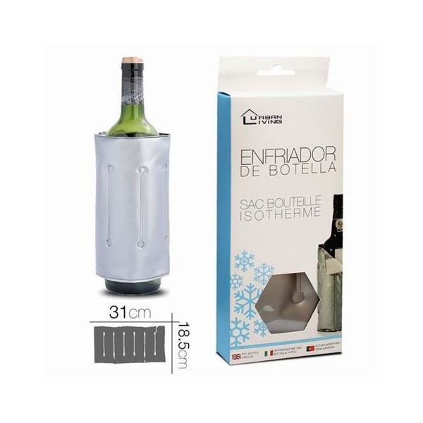 ENFRIADOR DE BOTELLAS PLASTICO PLATEADO URBAN LIVING