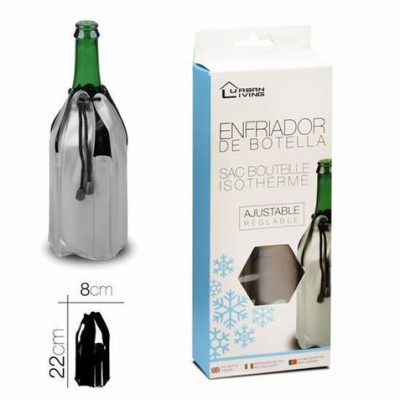 ENFRIADOR DE BOTELLAS PLASTICO PLATEADO AJUSTABLE URBAN LIVING