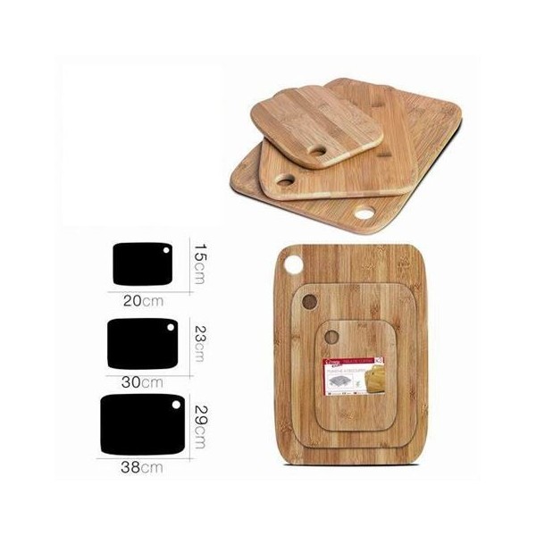 SET 3 TABLAS DE CORTAR EN MADERA BAMBU