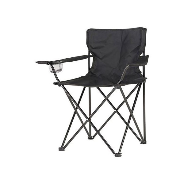 SILLA PLEGABLE DE CAMPING 80x83,5x51cm COLOR NEGRO