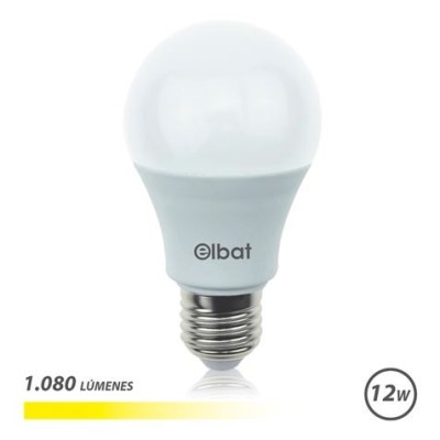 BOMBILLA LED A60 | 12W | 1080LM | E27 | LUZ CALIDA | ELBAT