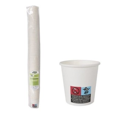 SET 100 VASOS CARTON BLANCO 80CC ALGON