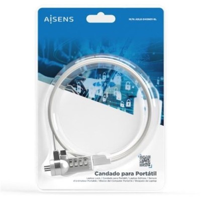 CABLE DE SEGURIDAD PARA PORTATILES AISENS ASLK-D40N01-SL 1.5 METROS