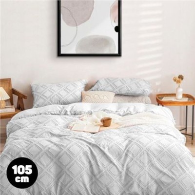 COLCHA DE CAMA ROMBOS BLANCO 200X265CM RELLENO 90GR/M2 HBS