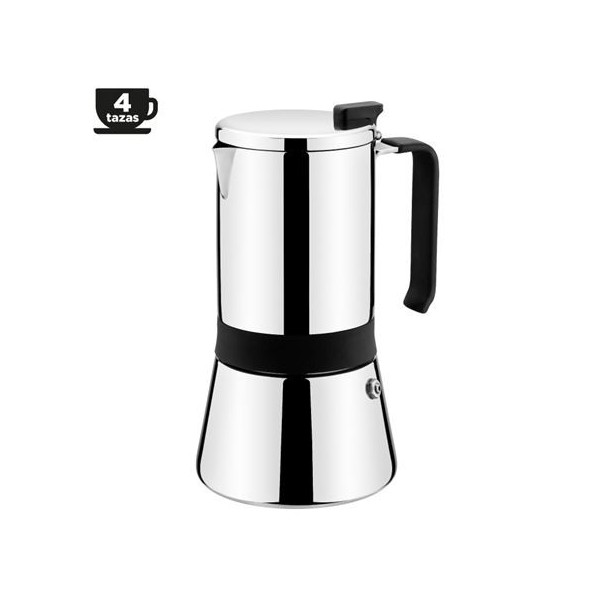 CAFETERA 4 TAZAS INDUCCION ACERO INOX AROMA MONIX