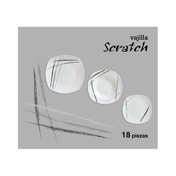 VAJILLA 18 PIEZAS SCRATCH HOME STYLE