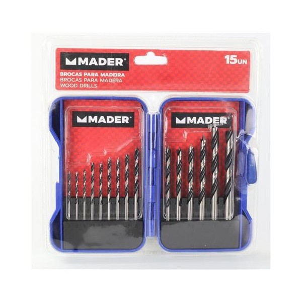 JUEGO 15 PCS BROCAS PARA MADERA MADER