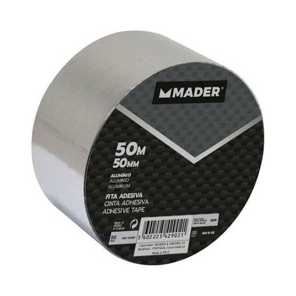 CINTA DE ALUMINIO ADHESIVA 50M X 50MM MADER