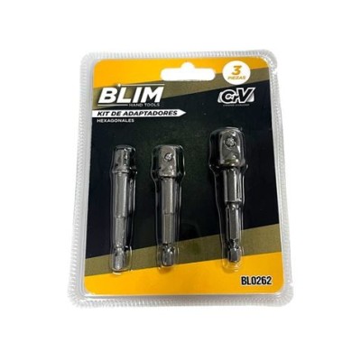 KIT 3 ADAPTADORES 1/4 HEXAGONAL A 1/4-3/8-1/2 BLIM