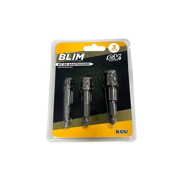 KIT 3 ADAPTADORES 1/4 HEXAGONAL A 1/4-3/8-1/2 BLIM