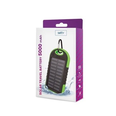 POWERBANK SOLAR 5000MAH CON PROTECCION IP VERDE SETTY