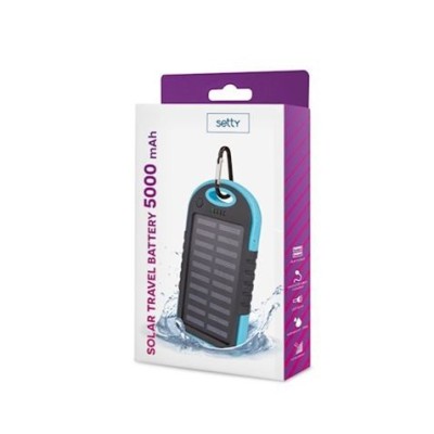 POWERBANK SOLAR 5000MAH CON PROTECCION IP AZUL SETTY