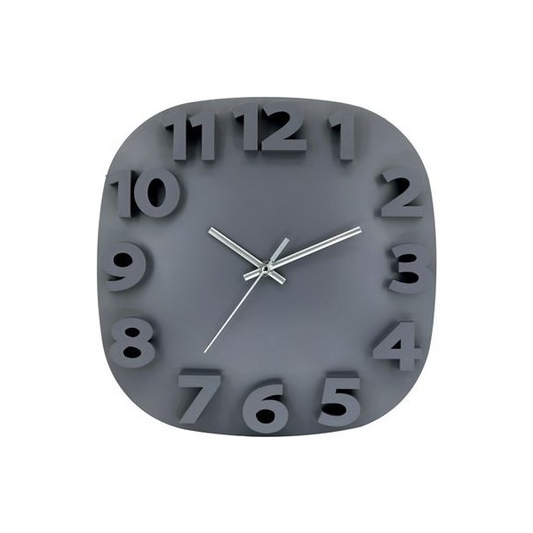 RELOJ DE PARED 3D CUADRADO GRIS 30.5CM