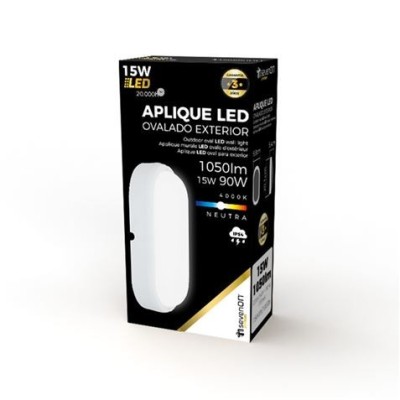 APLIQUE LED EXTERIOR OVALADO 15W 1050LM 4000K