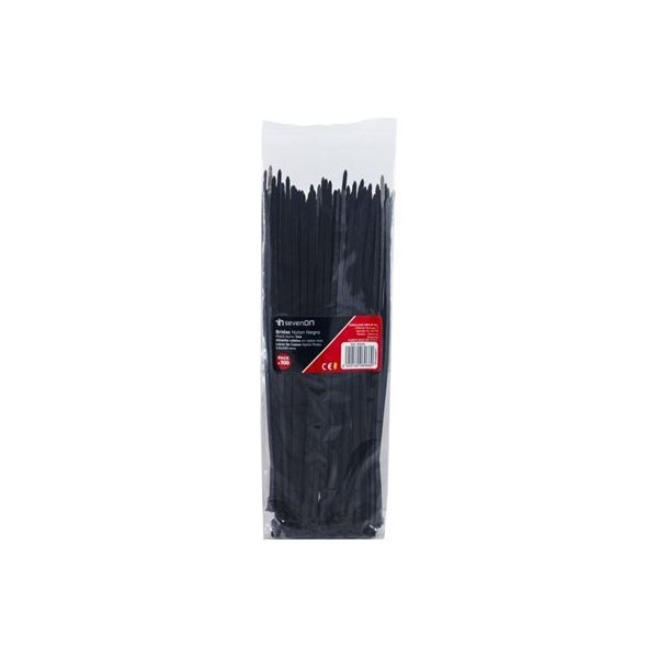 PACK 100 BRIDAS NYLON 250X3.6MM COLOR NEGRO