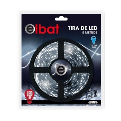 TIRA DE LED 12V 5 METROS LUZ BLANCA ELBAT