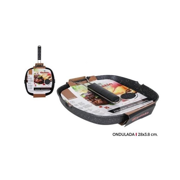 PLANCHA ASAR 28CM GRILL MANGO PLEGABLE QUTTIN